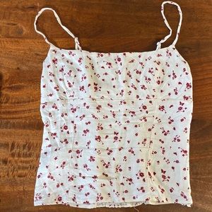 Reformation mini red floral fitted tank top 6